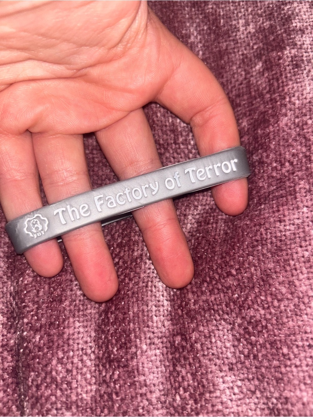 The Factory of Terror Gray Silicone Wristband